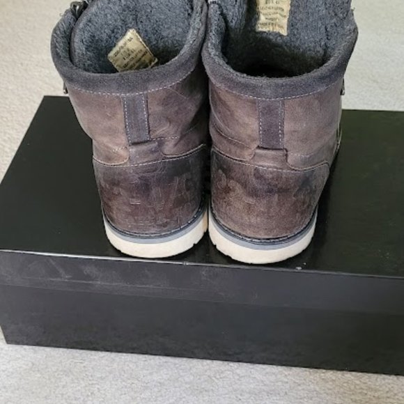 B2 Distressed Leather Fur Lined Men's Boots - Size 41/US 8 - Picture 3 of 11